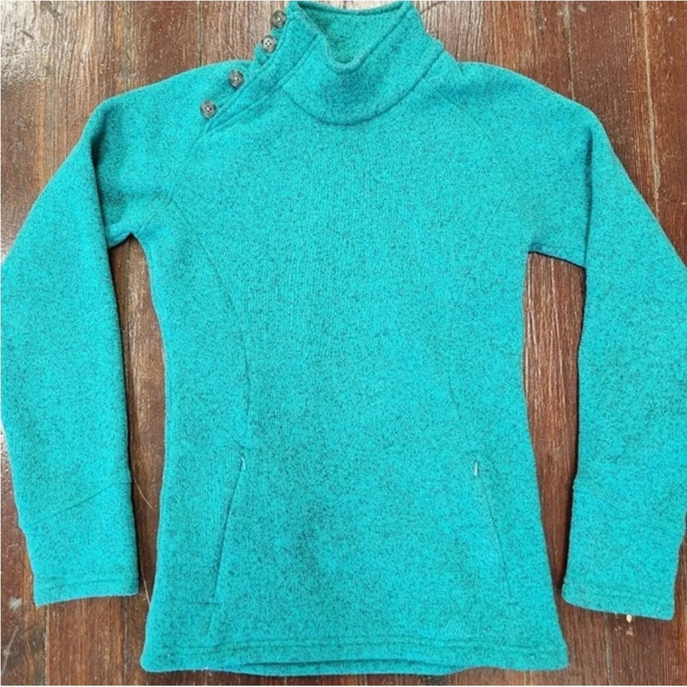 Womens Cabelas Medium Turquoise Fleece Pullover